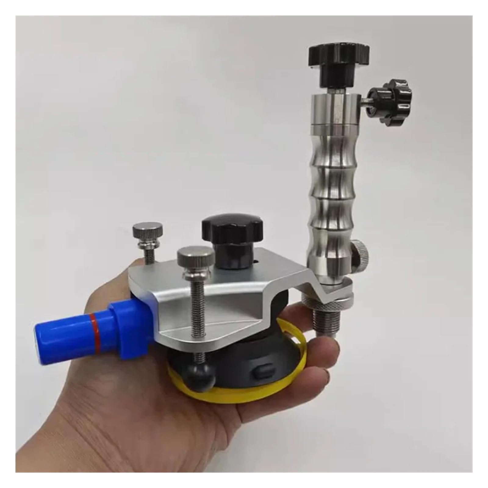 Herramienta de reparación grietas parabrisas con ventosa vacío 3 pulgadas diámetro ajustable + bomba inyección acero inoxidable for delantero coche Para uso de bricolaje