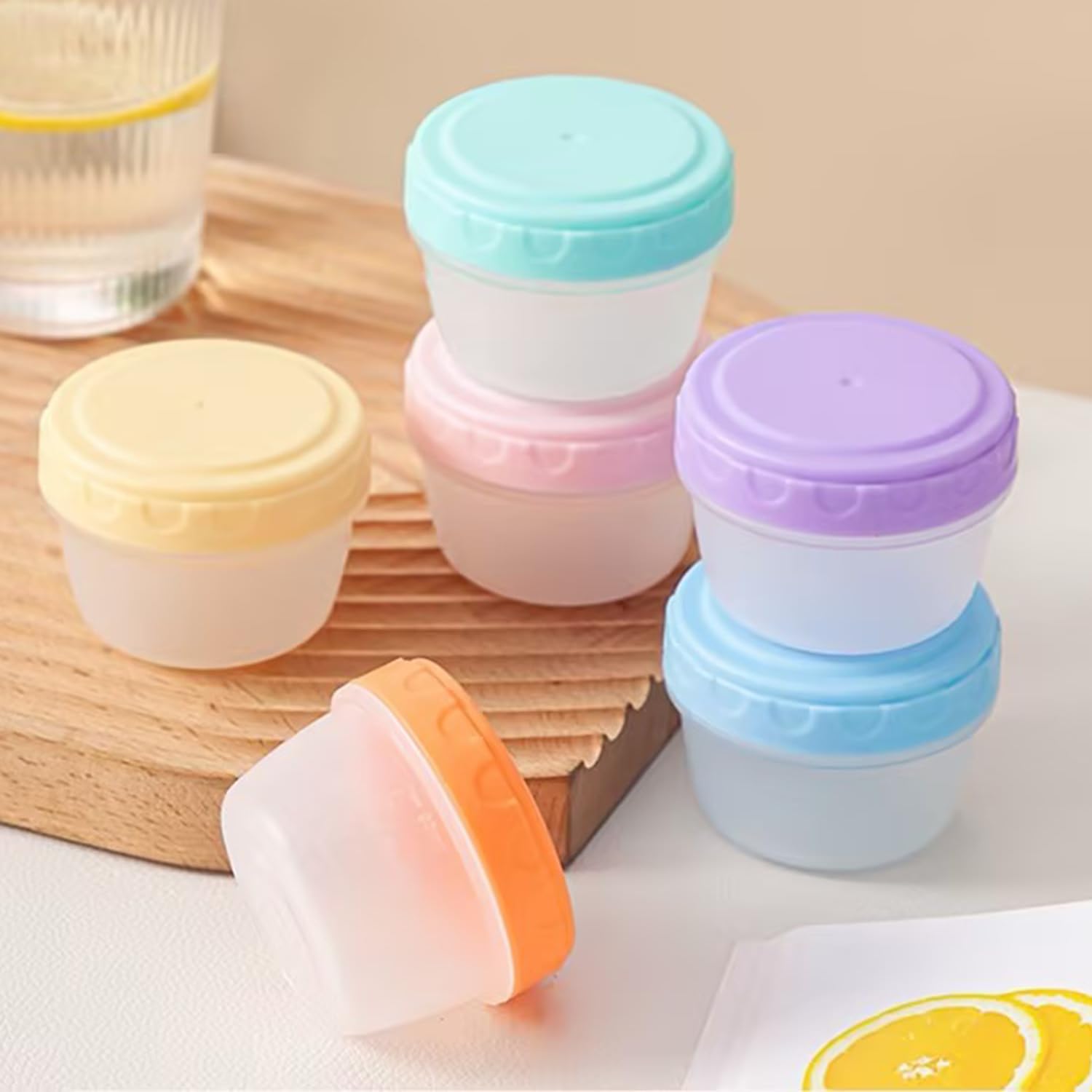 6 Stück Kleine Plastikdosen mit Deckel Kleine Dosen Plastik 80ml/2oz Auslaufsichere Aufbewahrungsdosen mit Deckel Frischhaltedosen Lebensmittelbehälter für Soßen Dips Gewürze Ketchup Salate Küche, Haushalt & Wohnen