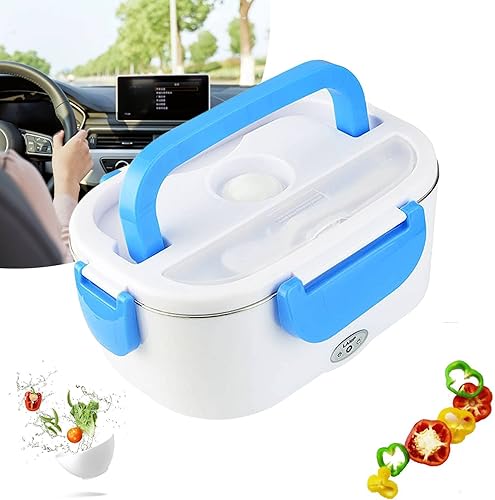 YONYIDEA Caja de almuerzo eléctrica portátil de 12 V 40 W, 1.05L Bento calentador de alimentos contenedor calentador de alimentos de calentamiento