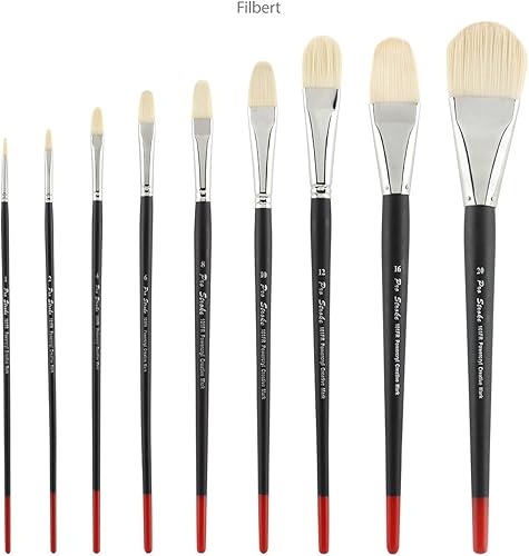 Miniatura 4 de Creative Mark Powercryl Ultimate - Pinceles de pintura acrílica, Filbert #4, pinceles de pintura para artistas, 3 diámetros de filamento de cabello