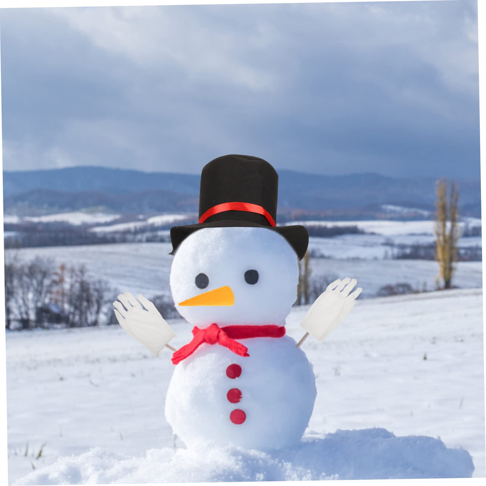 2 Sätze Schneemann verkleiden sich Schneemann Weihnachtsdekoration schneemann bausatz weihnachtsparty accessoires Weihnachtsfest Zubehör Schneemann- Weihnachtsschneemannmütze