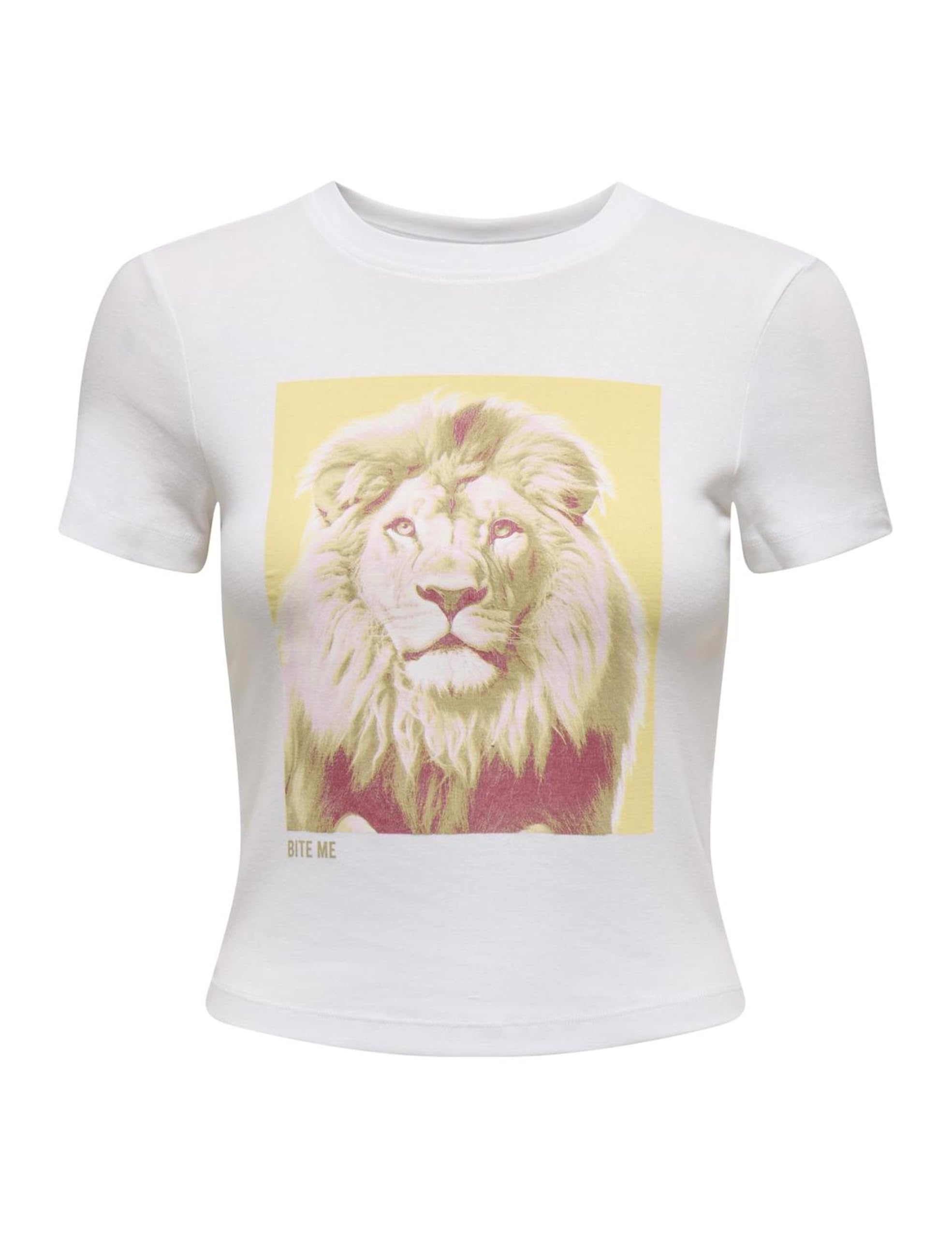 ONLY Women's Onlpenny S/S Animal Top Box JRS, Bright White, XL