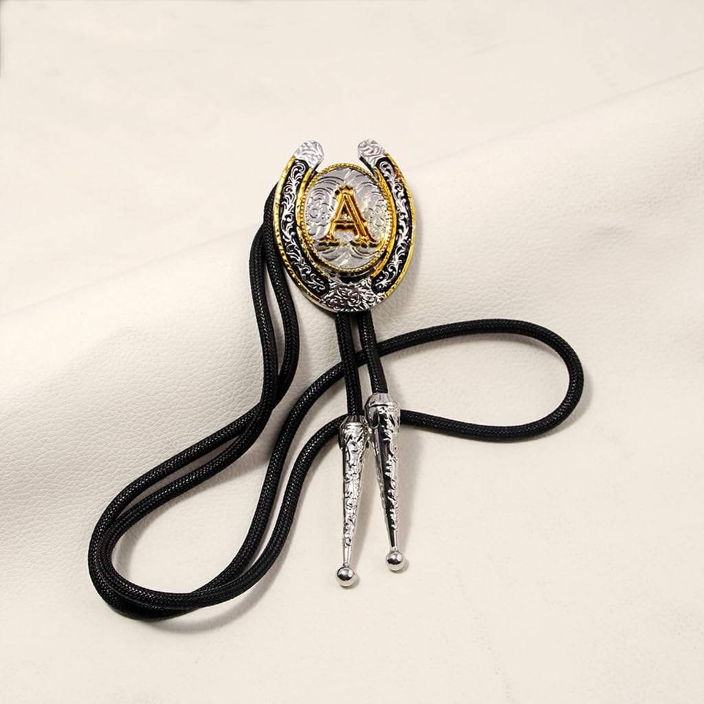 Cravatte da Cowboy, Collana Regolabile Corda di Similpelle con Ciondolo in Metallo