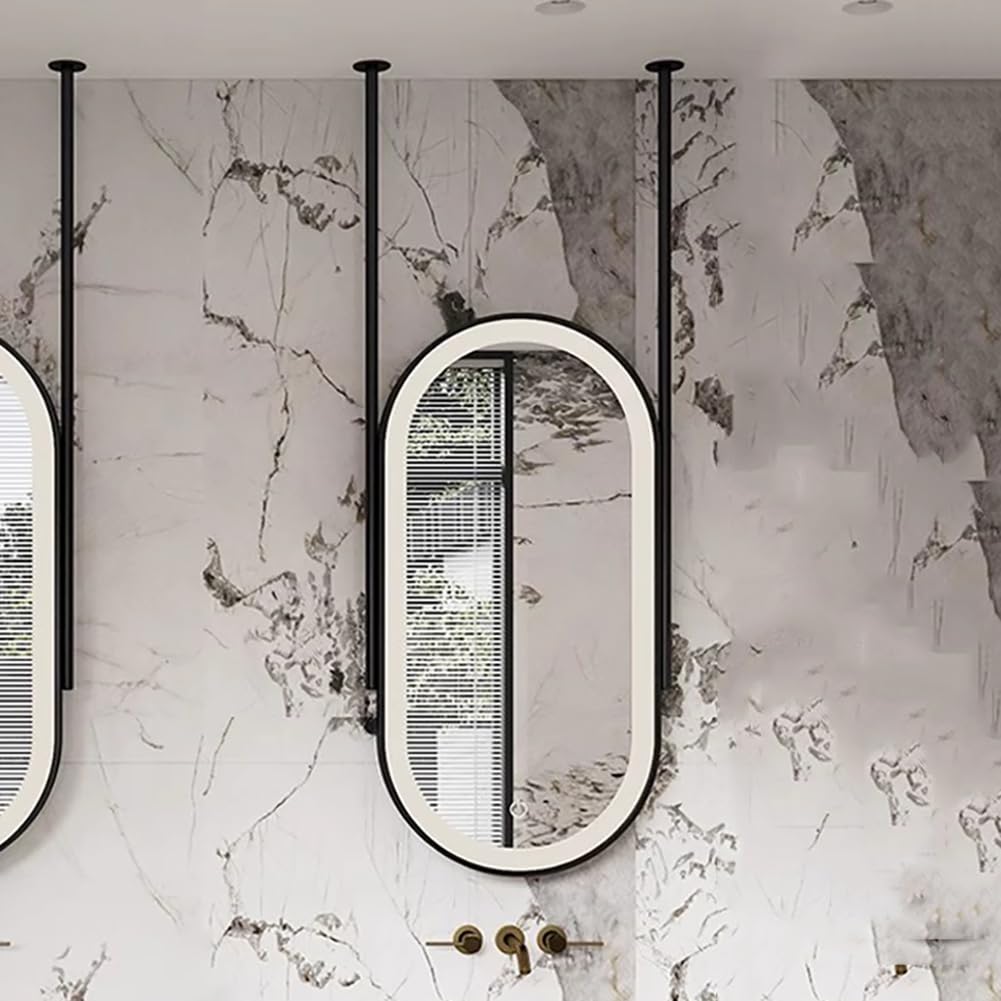 Miroir suspendu LED ovale 50 x 90 cm pour résoudre le manque de place murale