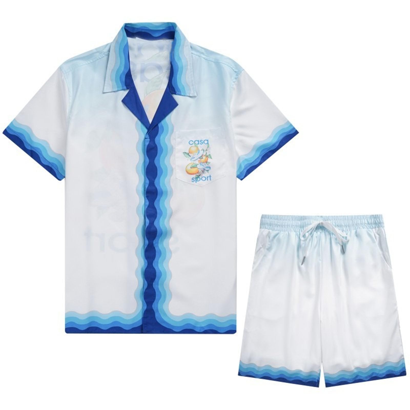 Lato Retro Para Plażowy Kostium - Oddychający, Fajny Kwiatowy Koszula Z Krótkim Rękawem I Spodnie, Nowoczesny Codzienny Dwuczęściowy Codzienny Z Detalem Peplum