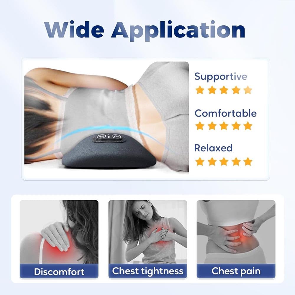 Masaje De Espalda 3 En 1,Almohada Masajeadora De Cuello,Soporte Lumbar ErgonóMico,Temperatura Constante Con Tres Velocidades, Para Cuello, Hombros Y Cintura.[Gris claro]