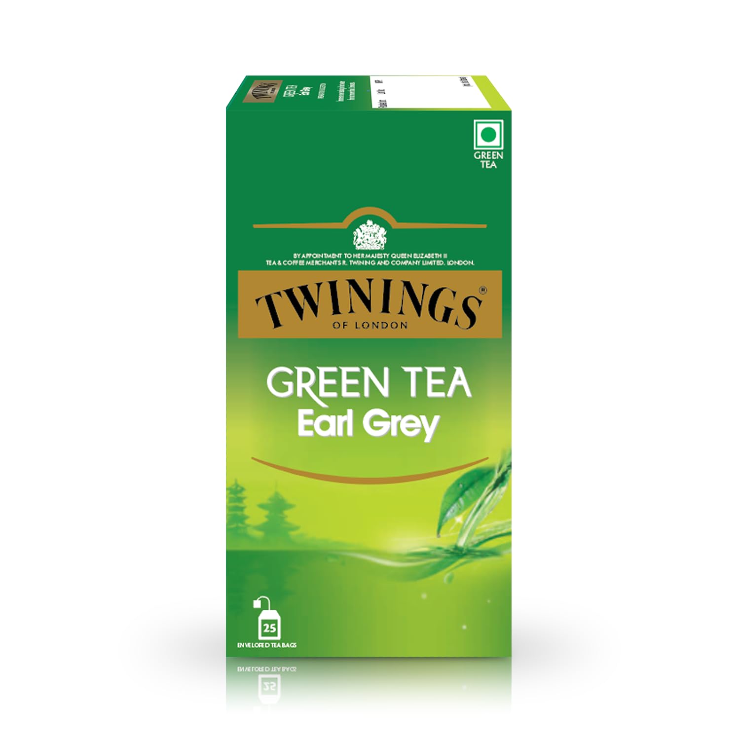 Green Tea Earl Grey, 25 Teabags, Green Tea, Delicate Citrus, Bright & Perky, 100 Grams