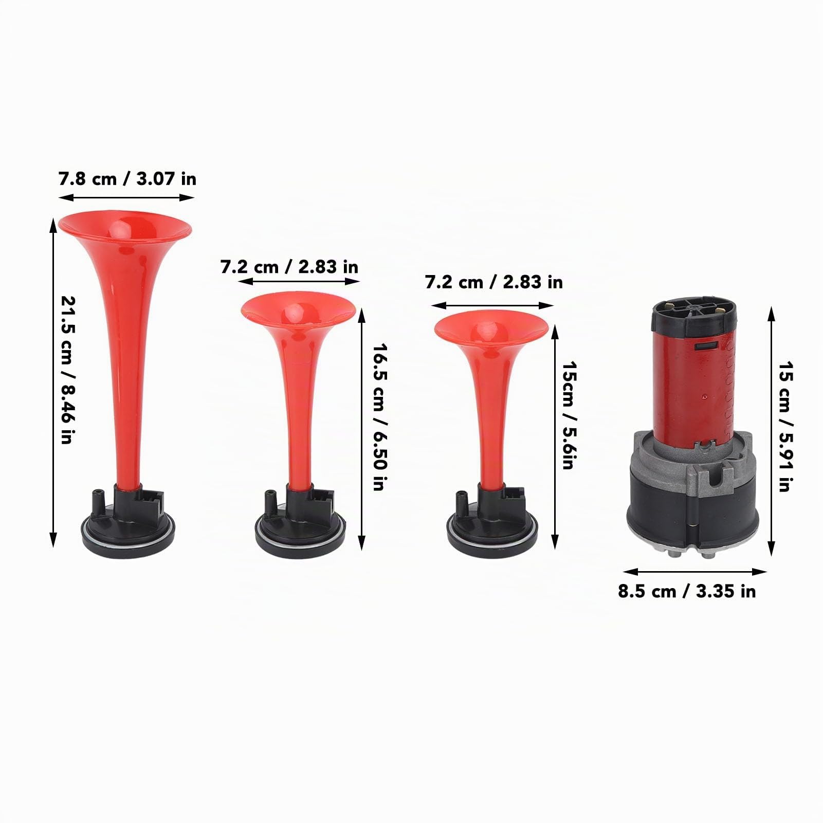 Kit de Corne de Musique Musicale, 3 Trompette 12v 125db La Cucaracha Sound Horn avec Compresseur et Tuy