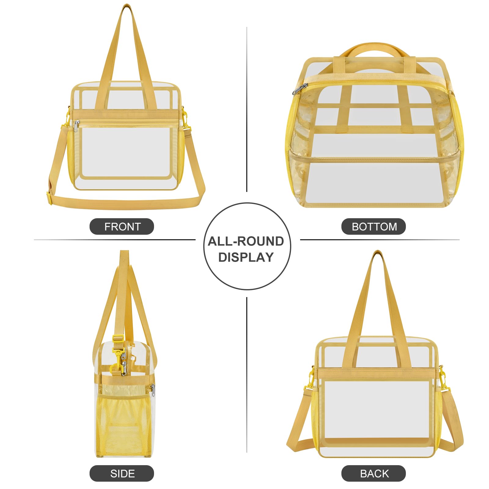 USPECLARE Transparente Tasche für Stadionveranstaltungen, transparente Tasche für Arbeit, Sport, Spiele, Konzerte, Reisen, Fitnessstudio