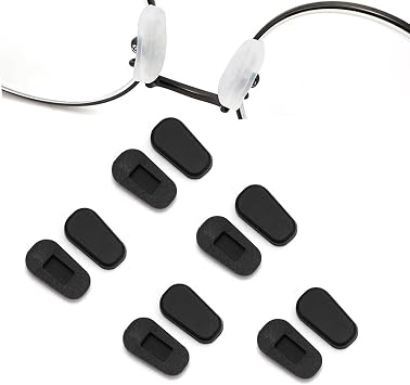 Eyeglass Nose Pads Covers Slip-on Silicone Glasses Nose Pad Anti Slip Soft Nose Pads for Eyeglasses Repair Kit5 Pairs, Black/L