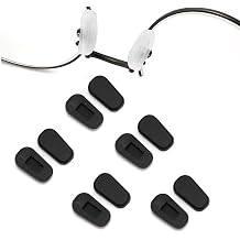 Eyeglass Nose Pads Covers Slip-on Silicone Glasses Nose Pad Anti Slip Soft Nose Pads for Eyeglasses Repair Kit5 Pairs, Black/S