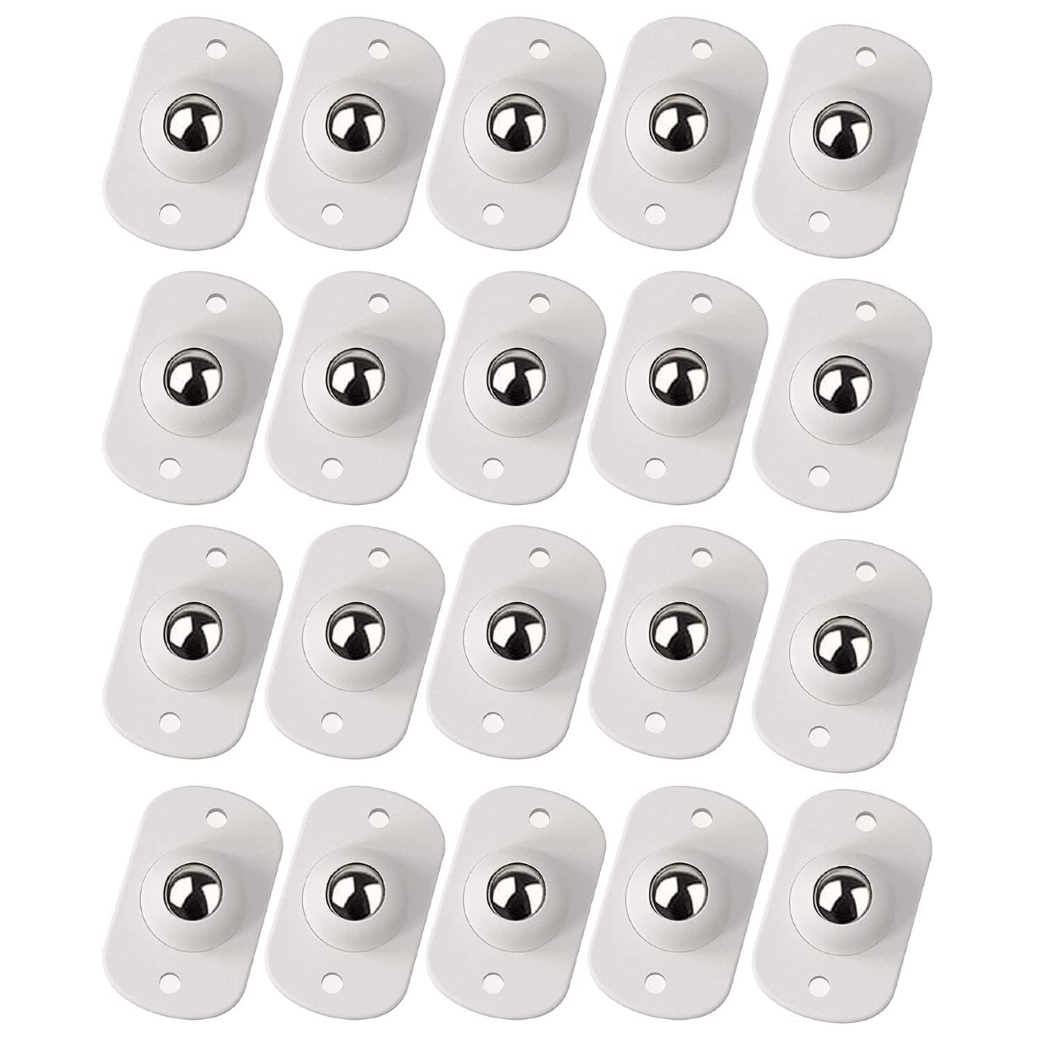 CUBIZ® Self Adhesive Mini Swivel Casters Wheels, Universal Wheels at The Bottom of The Storage Box, Swivel Caster Wheels 360 Degree Rotation Pulley for Furniture Various Storage Boxes (Set Of 20)