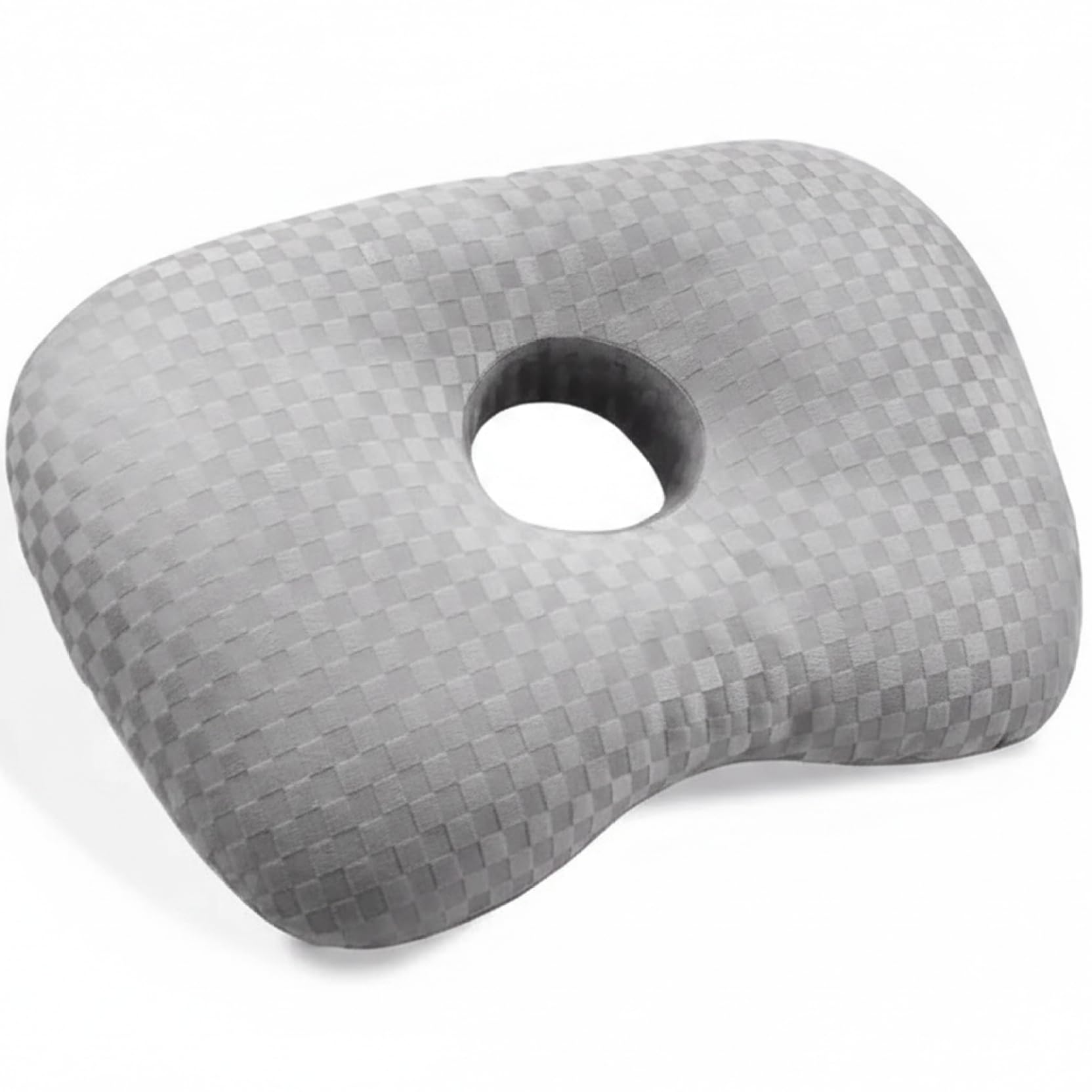 Oreiller de perçage d'oreille en tissu gris pour couchage latéral