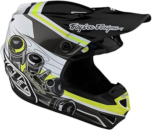 Miniatura 5 de Troy Lee Designs Casco SE4 para motocross MX SE4 POLYACRYLITE Casco SKOOLY Negro/Amarillo MD
