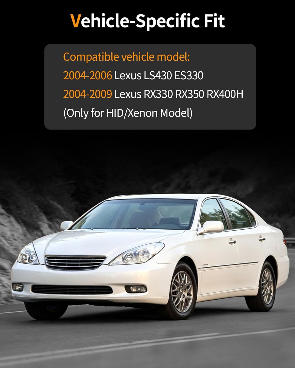 D2S HID Headlight Bulb for Lexus 2004-2009 RX330 RX350 RX400H, 2004-2006 LS430 ES330, D2S Bulbs 6000K Cool White 35W D2SC1 AFS Hid Lights, Plug & Play, Pack of 2