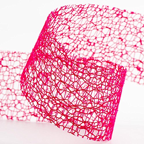 Deco Web Mesh Ribbon 38mm x 20 Metres - Fuchsia, Deco Web, Fuchsia