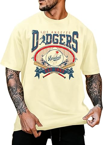 Mens Baseball Shirts Baseball Graphic Short Sleeve T Shirt Baseball Team Tee Top
