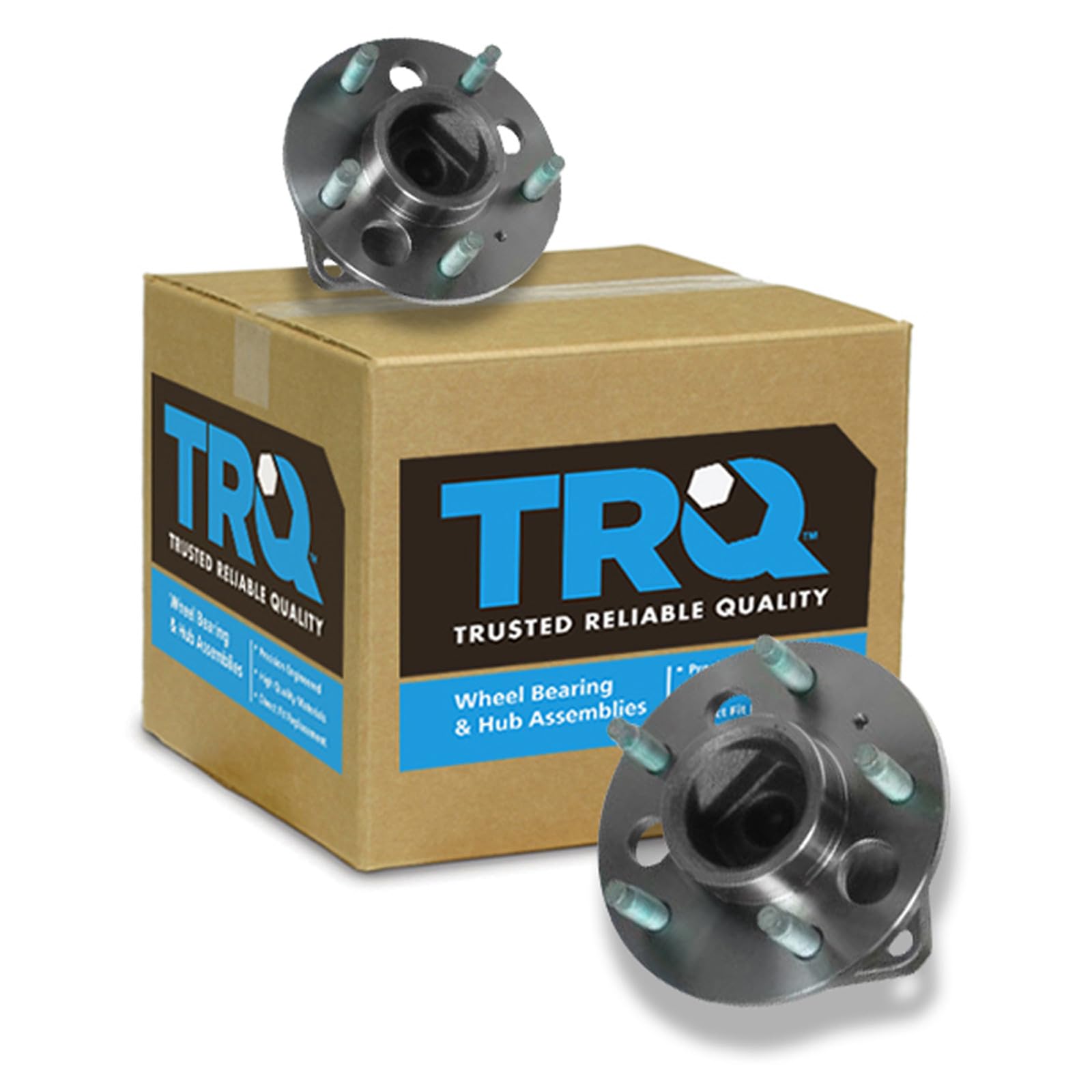 TRQ 2 Piece Rear Wheel Bearing &amp; Hub Assembly Set