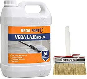 Kit Impermeabilizante Líquido Incolor 5L Com Broxa Selador Para Laje Telhado E Superfícies Externas Proteção Contra Água Alta Durabilidade