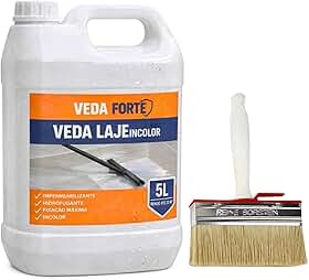 Kit Impermeabilizante Líquido Incolor 5L Com Broxa Selador Para Laje Telhado E Superfícies Externas Proteção Contra Água Alta Durabilidade