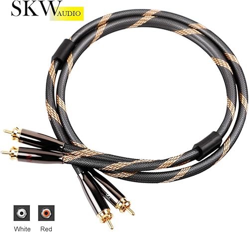 Miniatura 9 de SKW Audiophiles RCA Cable 2RCA macho a 2RCA macho HiFi Cable de interconexión con diámetro 0.276 in 3.2ft1M