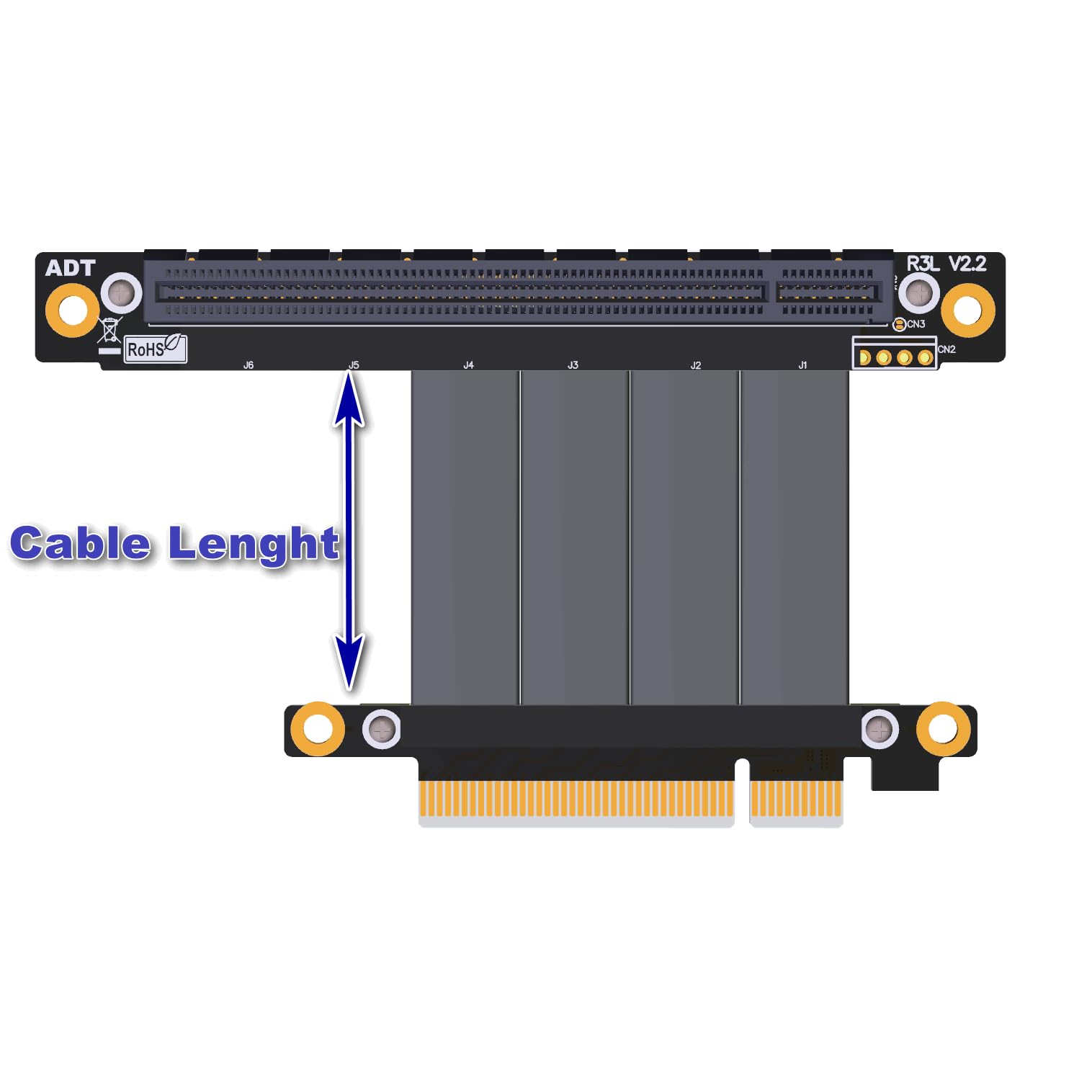 PCNGON] Cáp nối dài VGA Riser Adt-Link PCI-E 3.0 x 16 – 18.5 cm – Mới