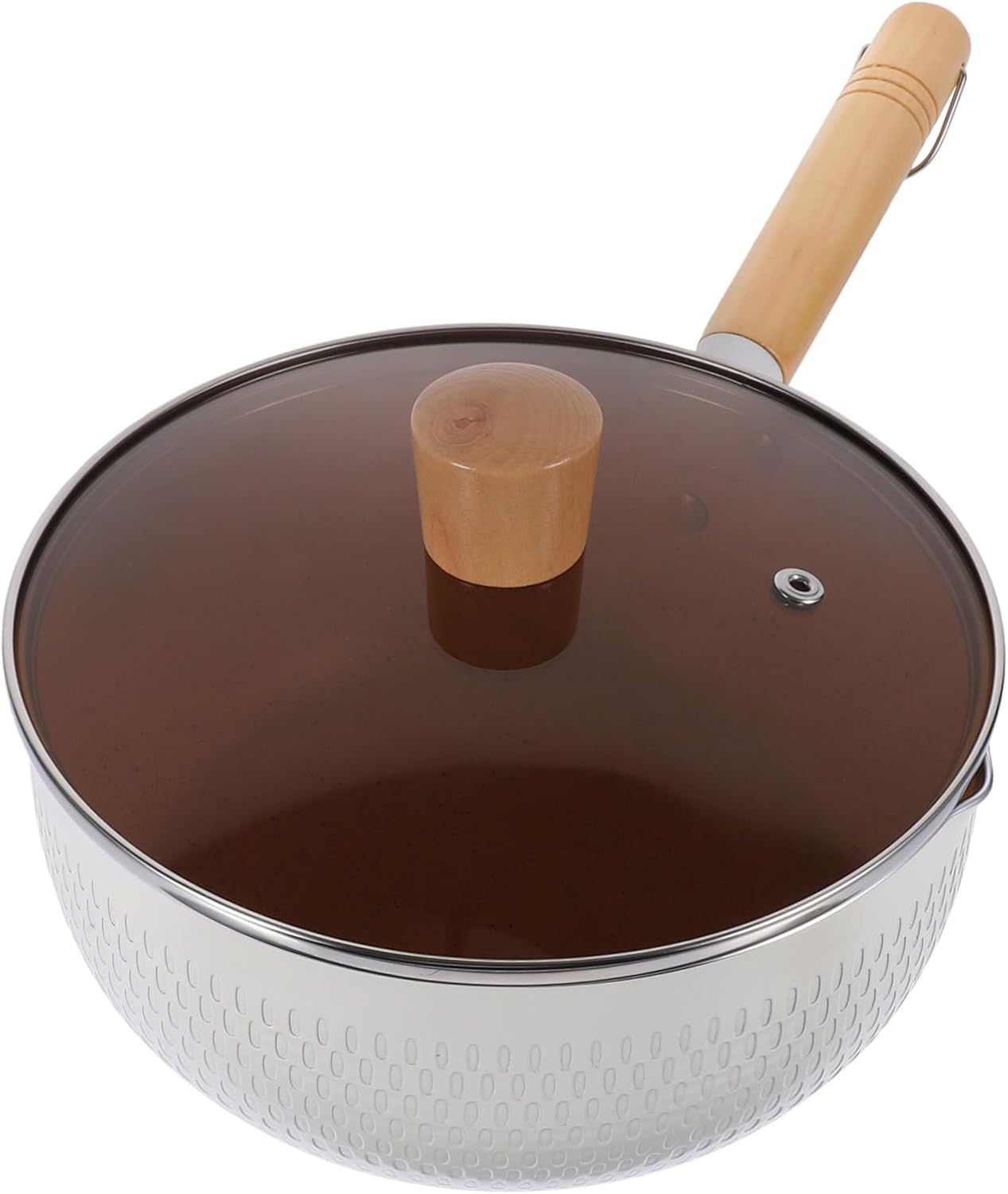 1Set Heat Resistant Nonstick Saucepan with Lid Versatile Cooking Pot for Milk Soups Noodles Ergonomic Handle Kitchen Cookware for Cooking Enthusiasts