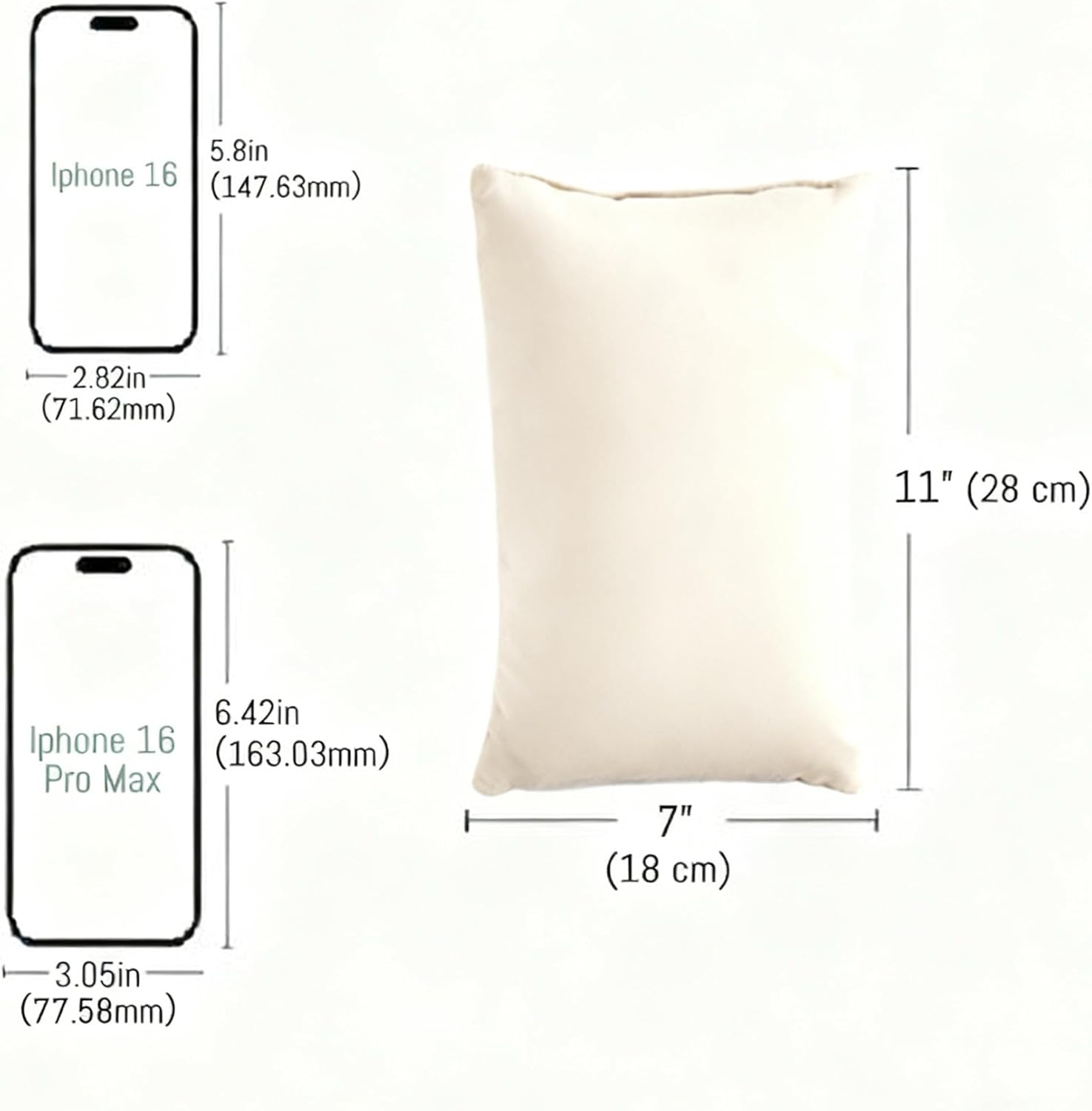 EVOLIVE 2-Pack Gray Micromink Shell Mini Tiny Pillows, 11"x7" - Machine Washable, Lightweight, Breathable Multi-Purpose Travel Pillows for Neck, Back Support, Pet Use (Cream, 7"x11") - Image 3