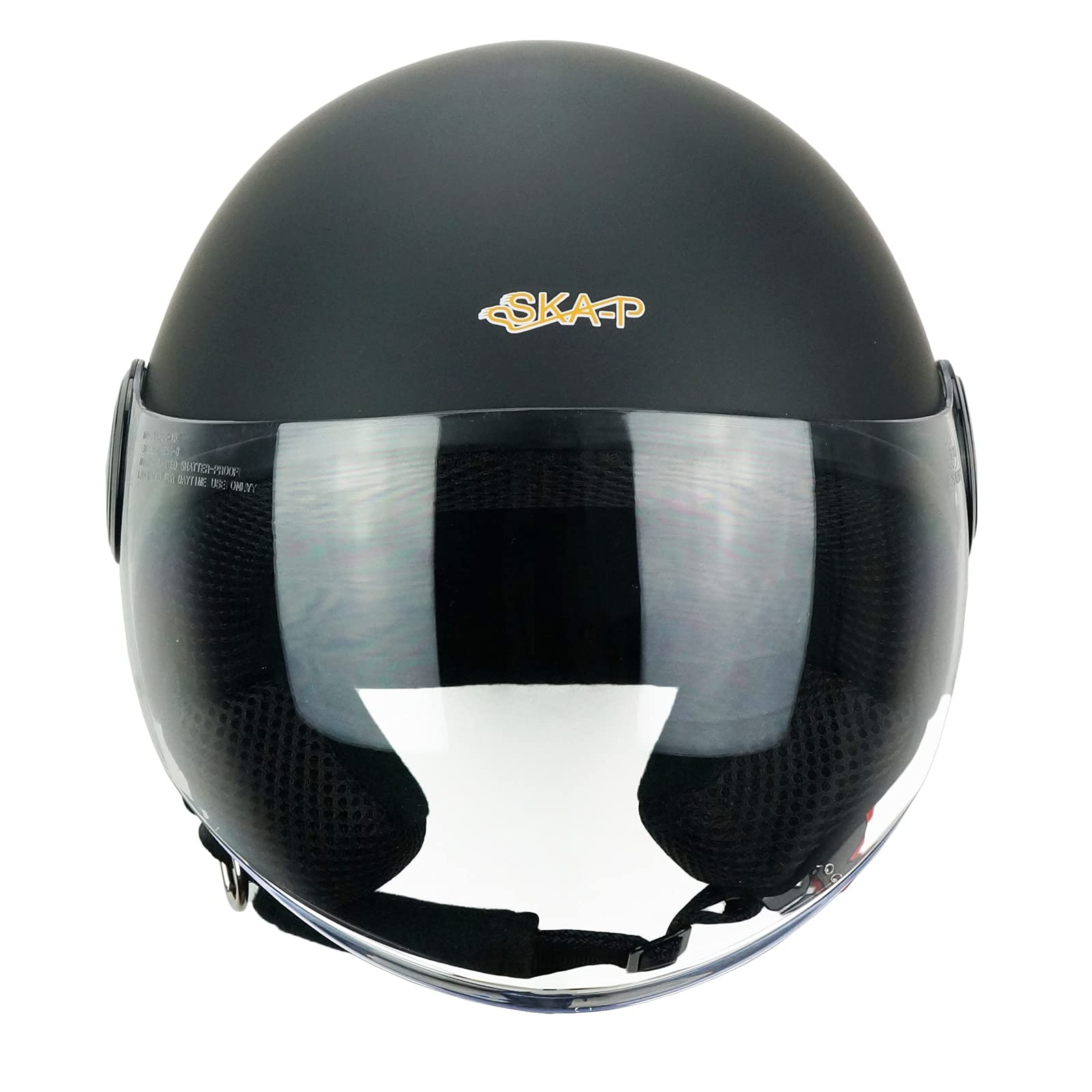 Casco Moto Demi-Jet Ska-P 1WG WOLLI DUO Visiera Sagomata Verde Nero Opaco P55037 C 728749
