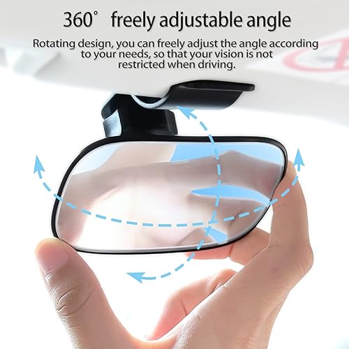 Miniatura 3 de Espejo retrovisor universal para el interior del automóvil, espejo convexo de gran angular, espejos con clip para ver pasajeros traseros