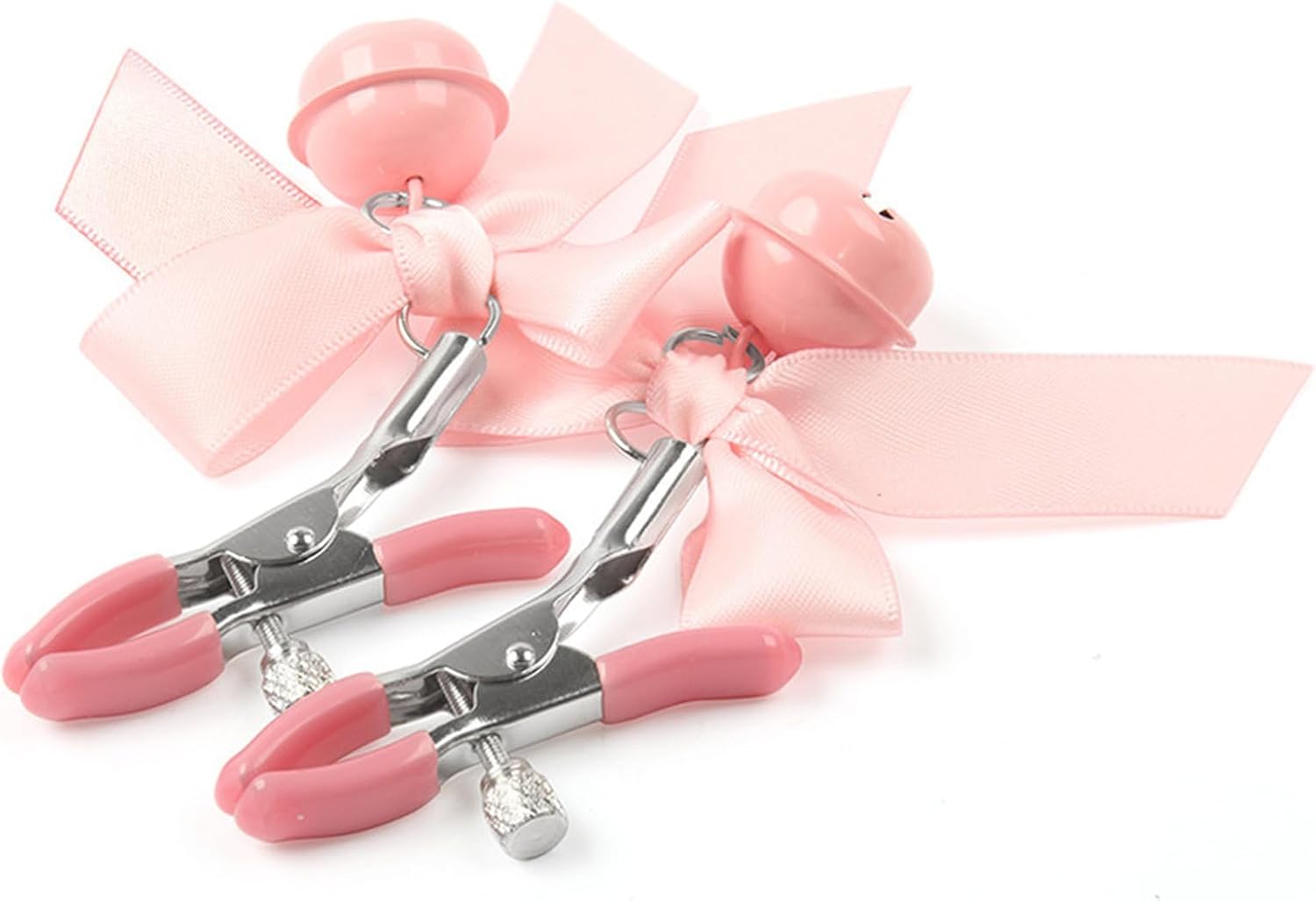 Nipple clamp Body Clamps Stainless Steel Body Ring with Bowknot Bells Adjustable Pressure Body Clips Body Clamps Non Piercing Body Jewelry Faux Body Jewelry