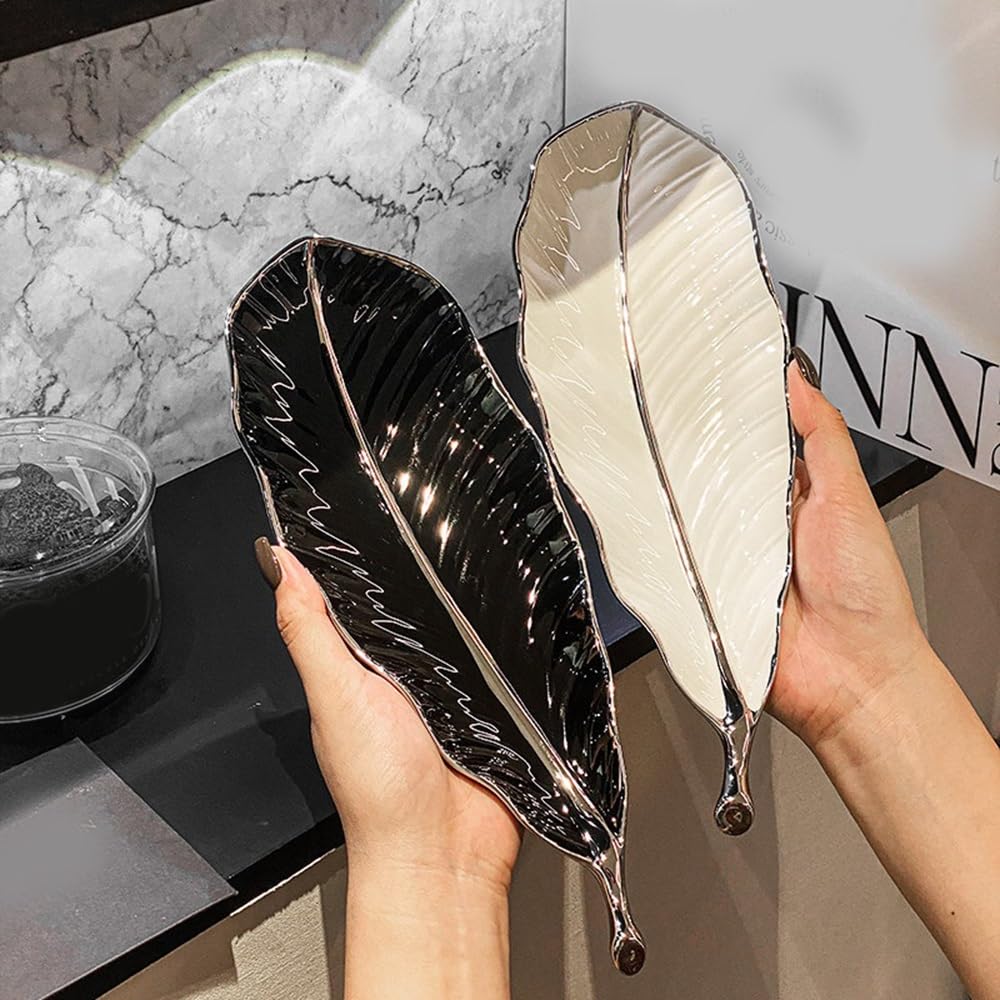 Armadi Creative Styling Ceramic Tray Decorative Vanity | For Jewelry Keys Cosmetics