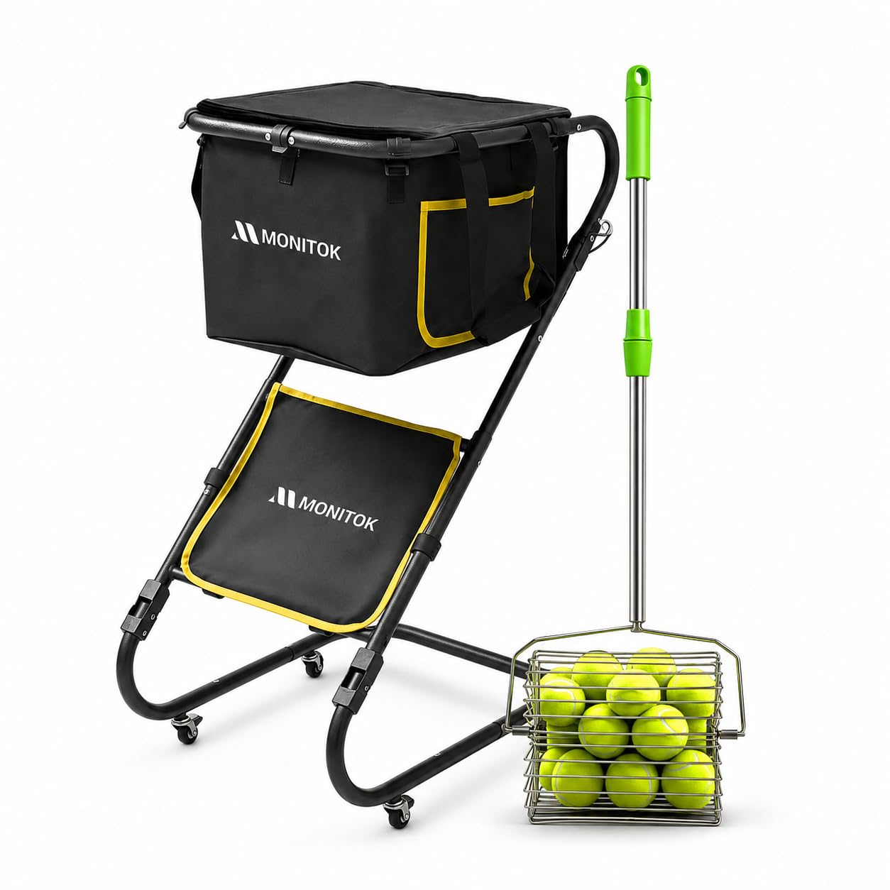 Capacité 66 Balles pour ce chariot de tennis 04 moyen avec ramasseur automatique réglable