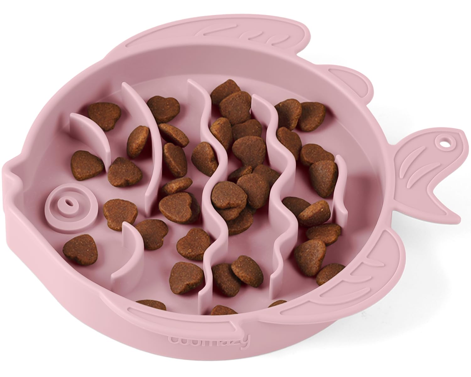 Coomazy 2-in-1 Silicone Slow Feeder Dog Cat Bowls, Lick Mat Interactive Puzzle Toy for Pets Dry/Wet Food Training, Keeps Dogs Cats Busy, Prevents Puppy Kitty Overeating (Pink, 1.2 Cup) — image 1