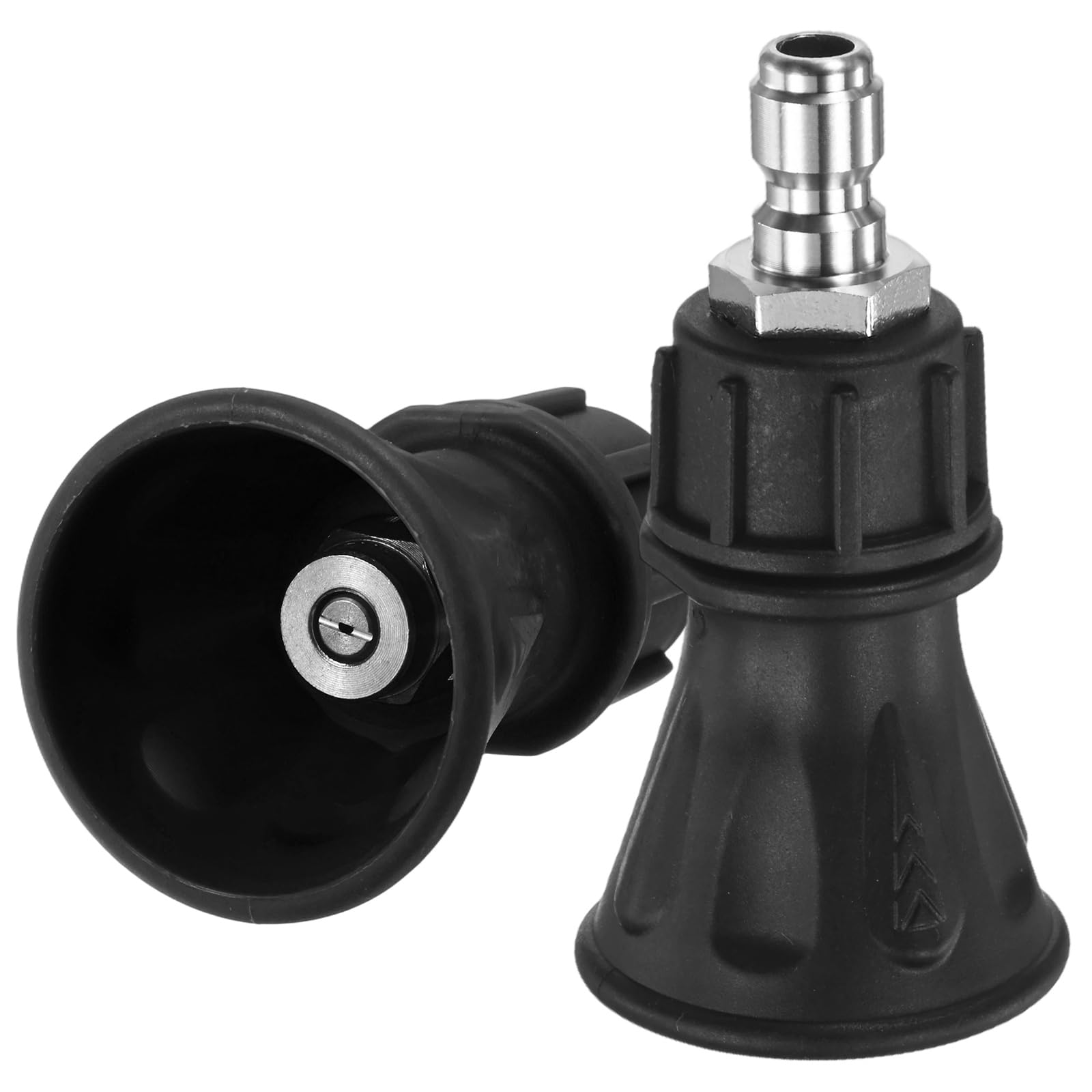 M METERXITY 2-Pack Pressure Washer Nozzle Guard, 40 Degree Power Washer Nozzle with Rubberized Protection for High Efficiency Cleaning, 1/4" Quick Connect, Orifice 2.5 [Black]