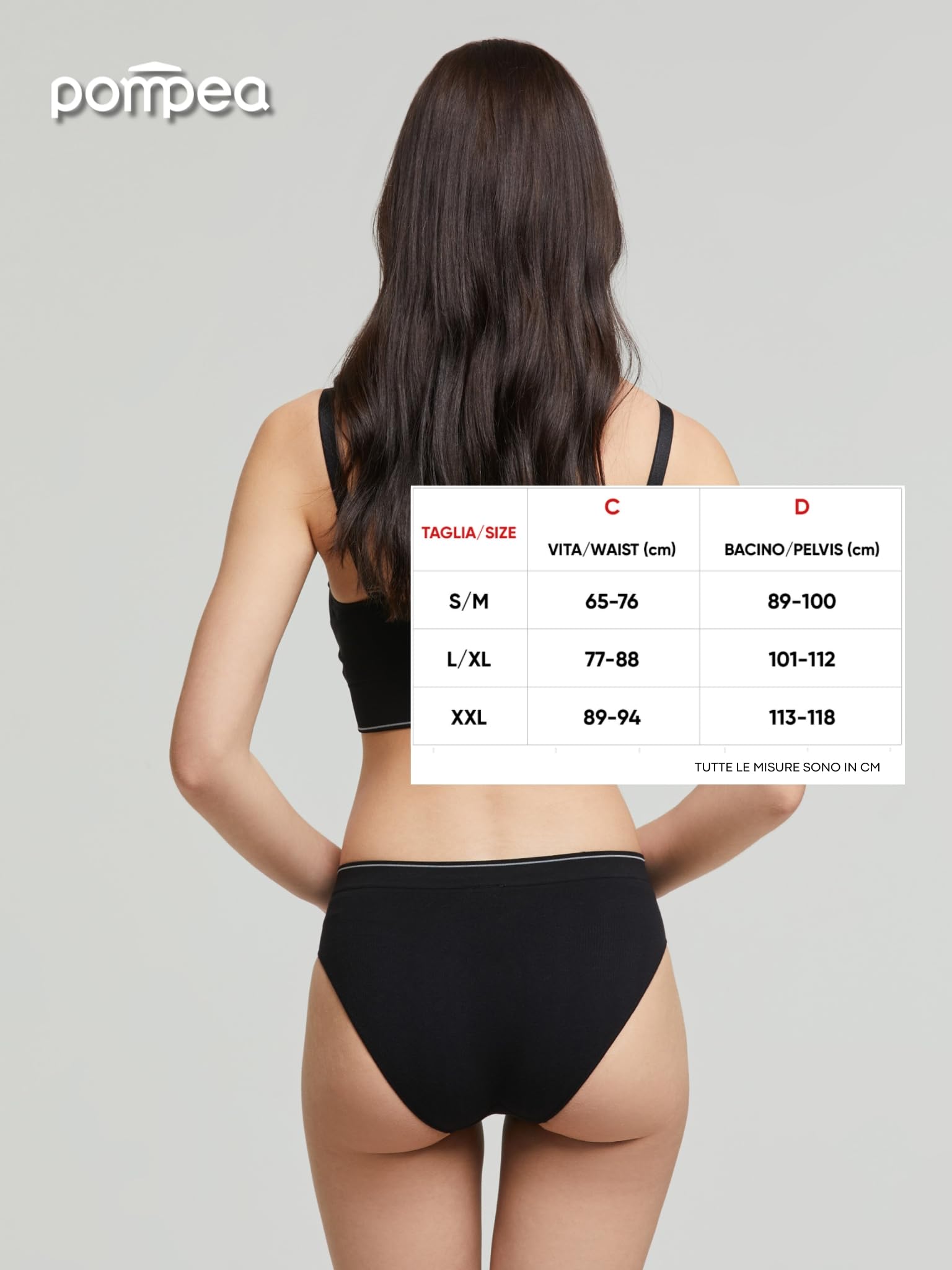 POMPEA 3 Pezzi Slip Donna in Cotone Elasticizzato Seamless, Mutande con Cinturino Elastico Logato