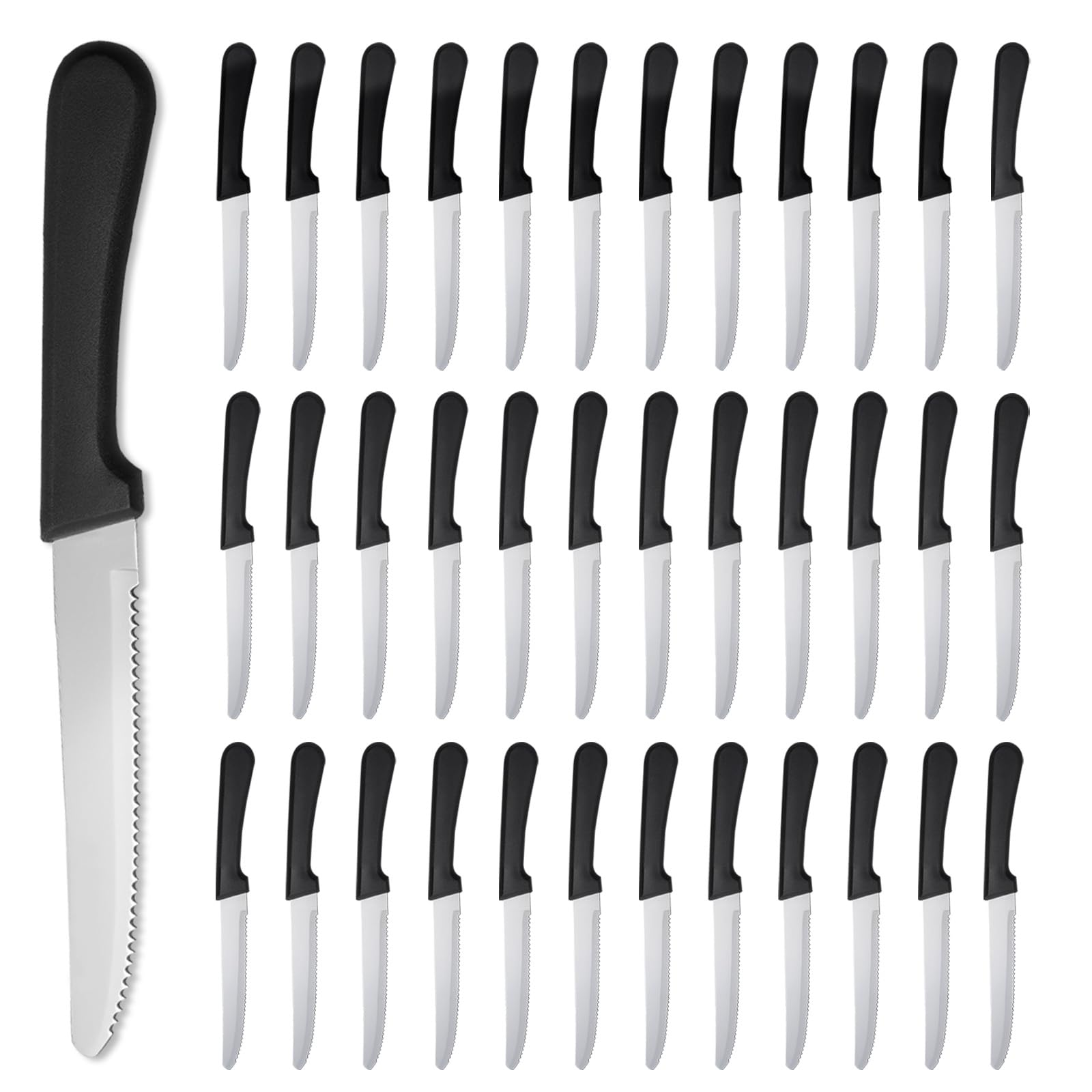KOOMADE 36 PCS Steak Knife Set - Windsor Food Grade Stainless Steel Steak Knifes 8.7 Inch with Dishwasher Safe Steak Knives,Metal Knives,Dinner Knife Silverware for Home,Kitchen,Camping or Restaurant