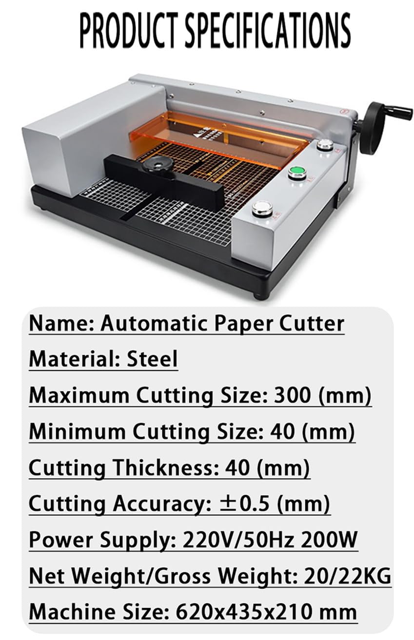 Recortadora automática de papel de guillotina con líneas de cuadrícula transparentes para un corte preciso de cartulina, PVC y cuero