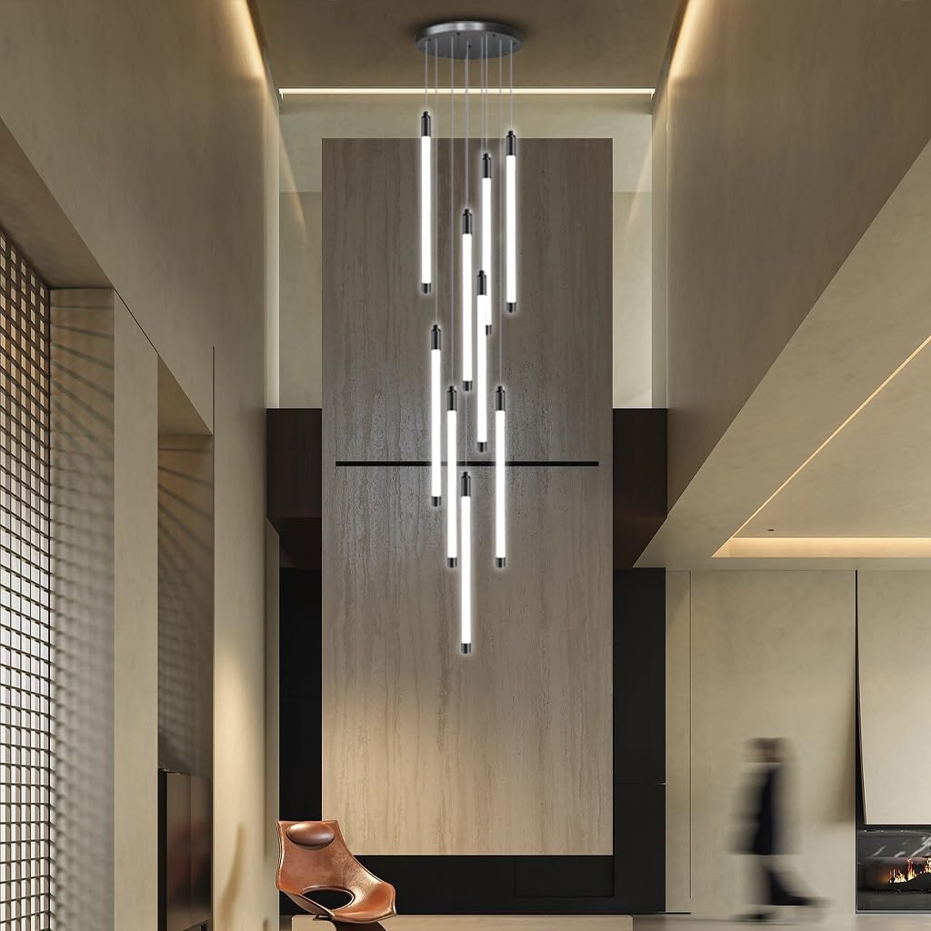 Lustre à LED haut plafond moderne 9 lumières pour grand foyer