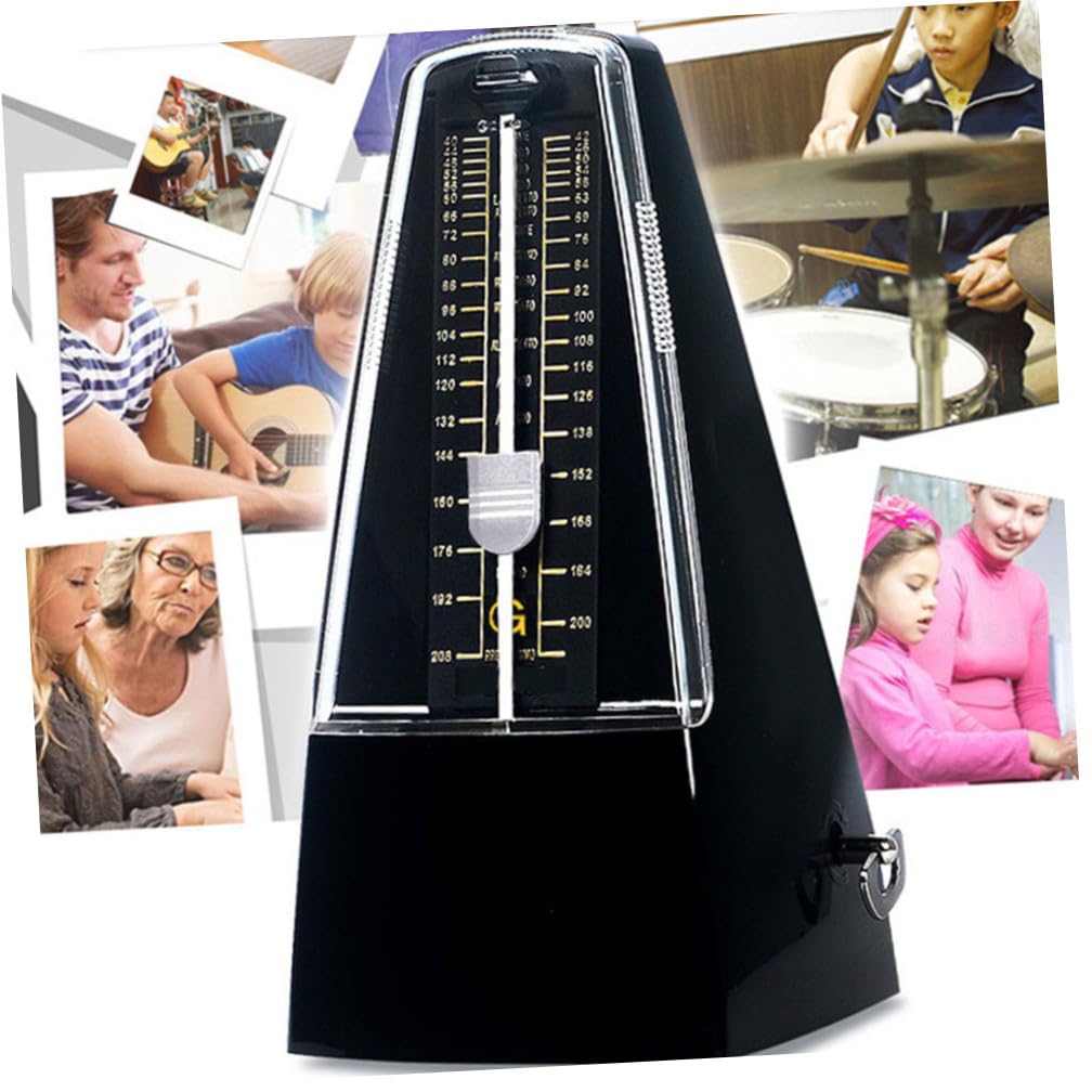 Metrónomo Mecánico Pequeño para Piano y Guitarra Accesorio Musical con Clip para Partituras Color Negro Material ABS y Metal Uso para Erhu y Otros Instrumentos Color Aleatorio