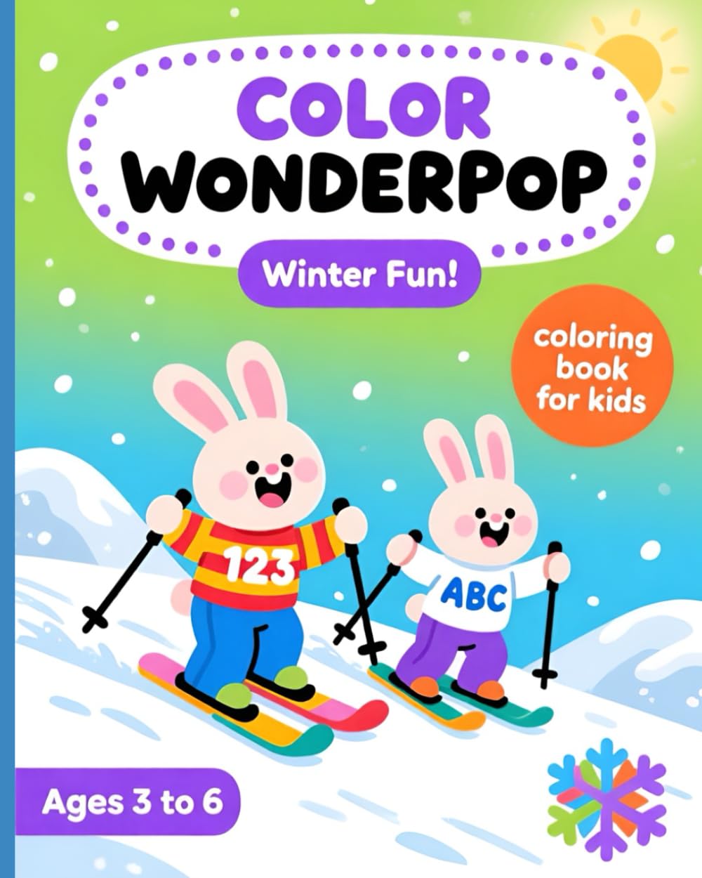 COLOR WONDERPOP - Winter Fun - Cute and Cozy Coloring Book for Kids Featuring Easy to Color Winter Illustrations and Adorable Scenes
