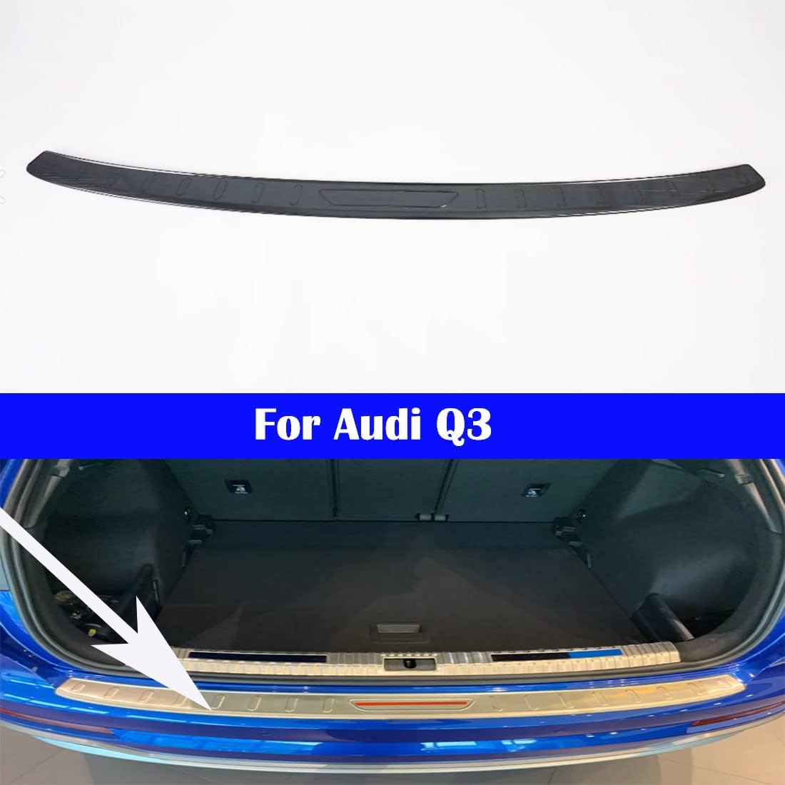 Car Exterior Trim Strip Modification Trim Strip for Q3 2019-2020-2021-2022 (1 Rear Outer Guard Plate Black)