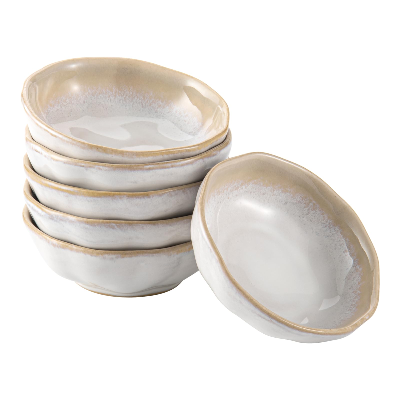 HENXFEN LEAD Dipschalen Saucenschälchen Porzellan, 90ml Saucenschälchen Mini Gewürzschalen Klein Snackschalen Set