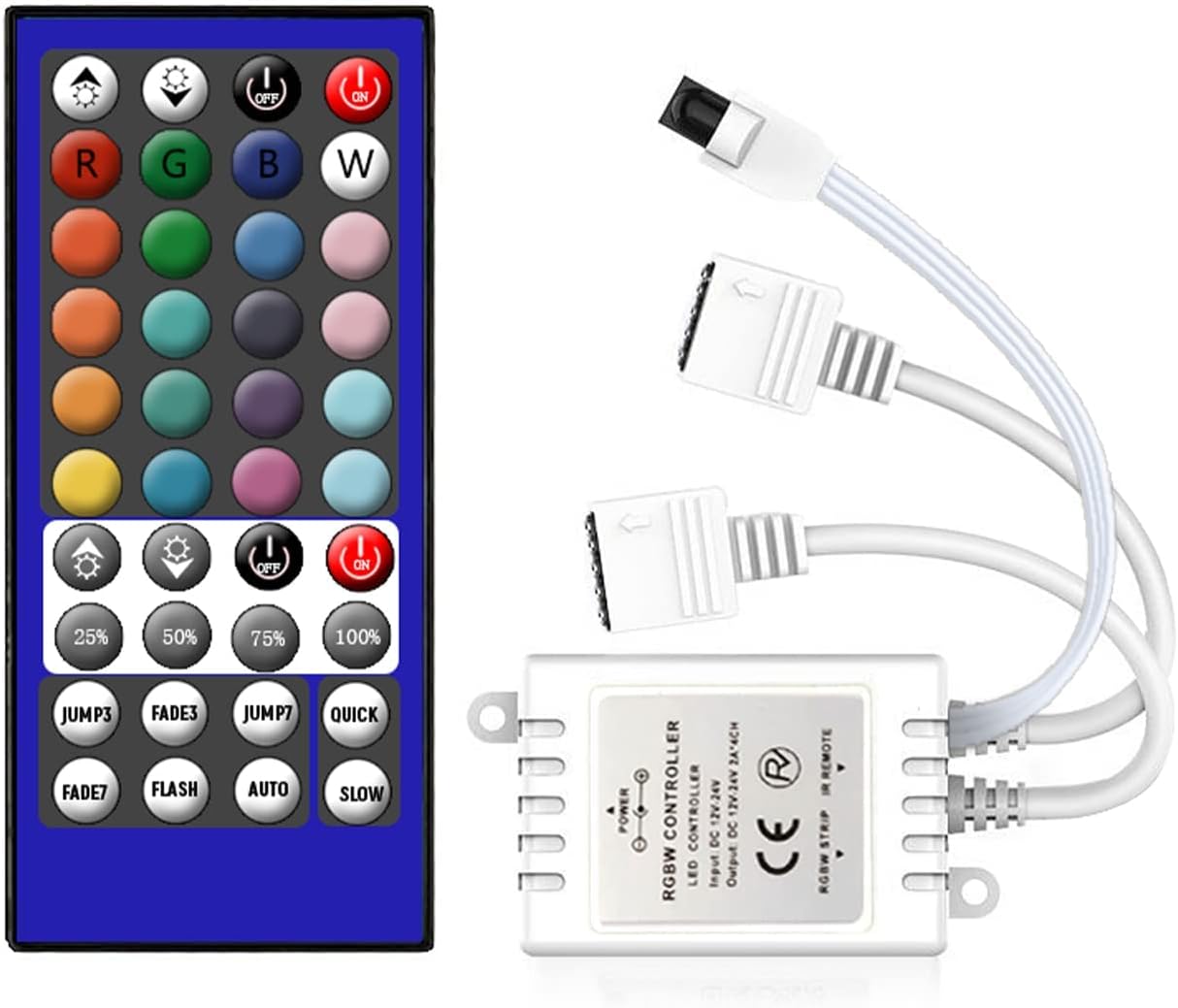 Amazon.com: Arotelicht RGBW Controller with 40 Key IR Remote Control ...