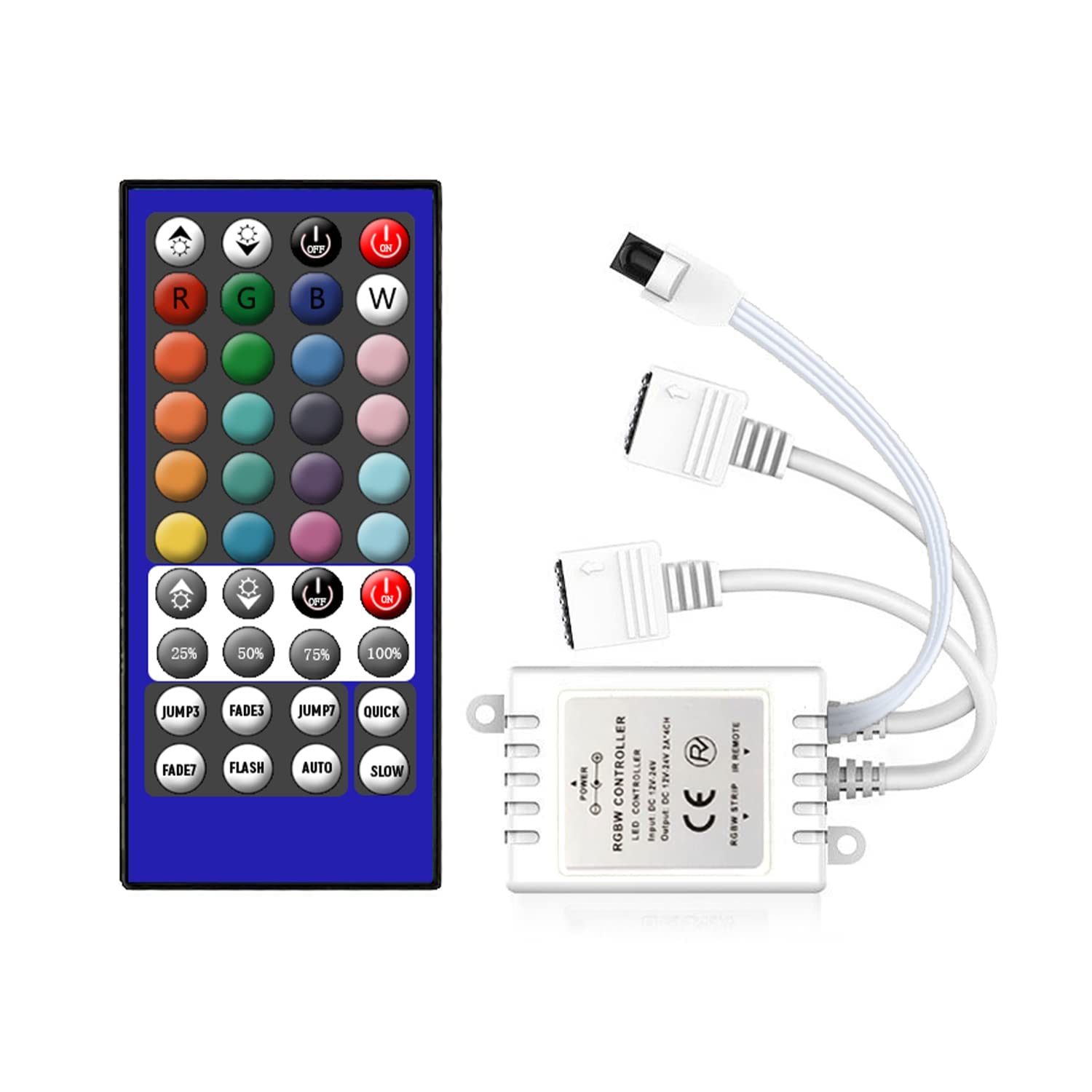 Arotelicht RGBW Controller with 40 Key IR Remote Control, LED Controller for 5 Pin RGBW LED Strip SMD 5050 2835 (12V - 24V.)