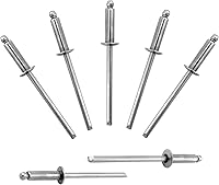 Vista 8 de ALLCLEAN 60 piezas de remaches ciegos de aluminio de 1/4" x 1", remaches pop de 6,4 x 25mm, agarre de aluminio y mandril de acero