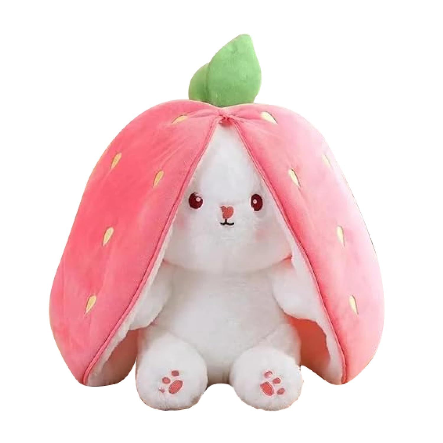 Fluffy Bee Cute Strawberry Rabbit Plush Toy | Adorable Bunny with Zipper Stuffed Animal Plush Decorative and Gift Item for Kids and Adults (B0DF5Q1FX5) Amazon Price History, Amazon Price Tracker
