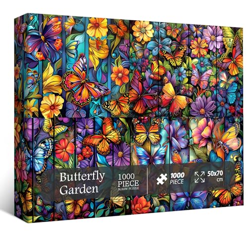Colorante Para Ropa, Drugstore Rompecabezas de mariposas para adultos, 1000 piezas, rompecabezas de flores coloridas mariposas, rompecabezas de jardín natural como decoración del hogar,...