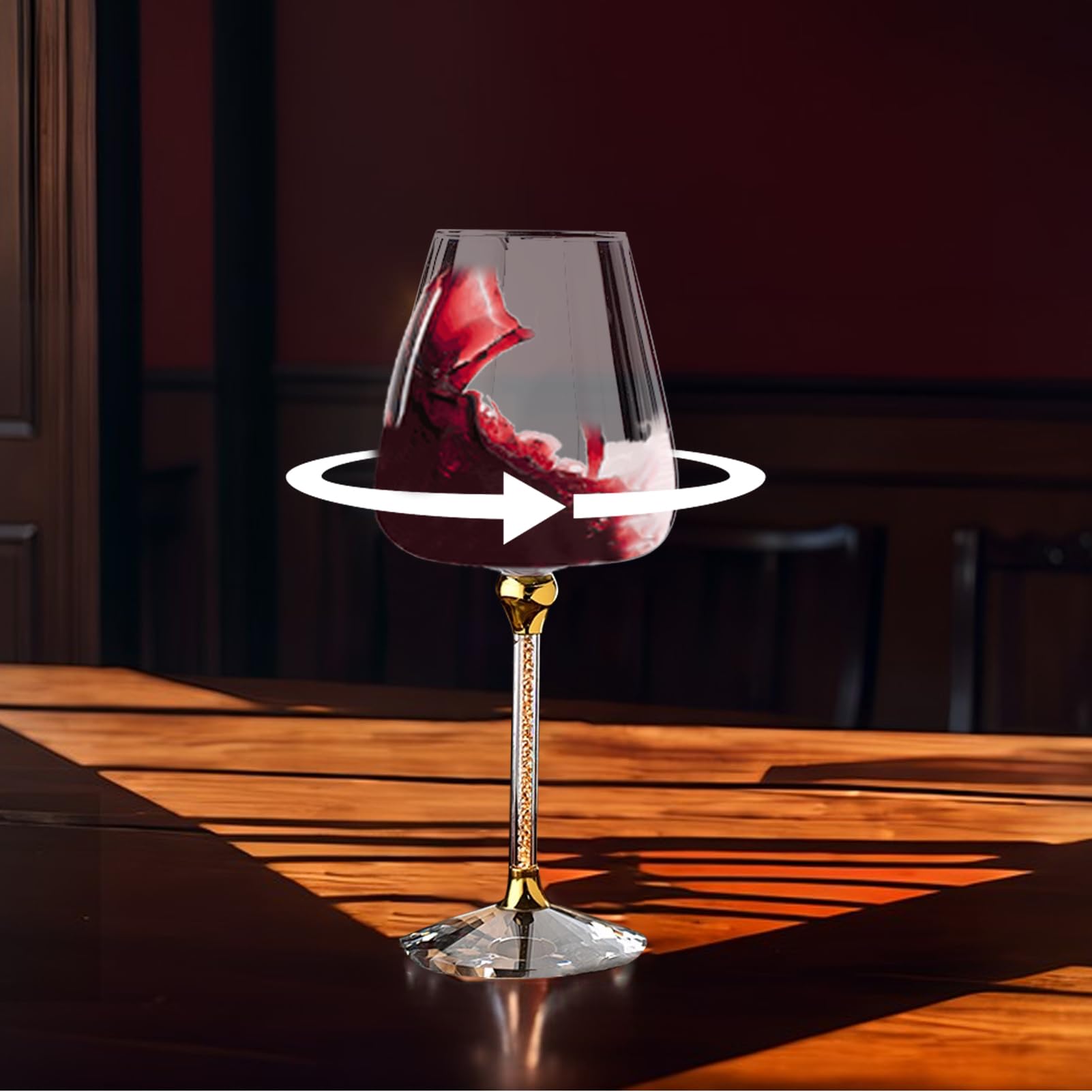 Calice Da Vino Rotante, Calici Da Vino E Bianco Rotanti A Stelo Lungo, Calici Rotanti Creativi Per Vino, Whisky, Champagne E Cocktail