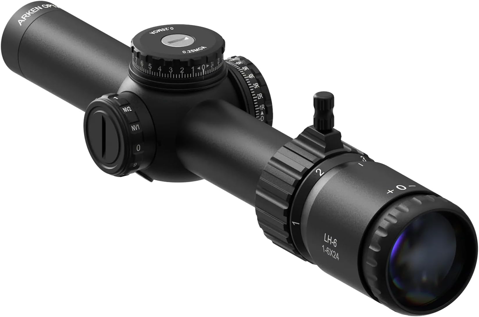 Arken Optics LH-6 1-6x24 LPVO Rifle Scope, SFP Second Focal Plane, 30mm Tube, Illuminated BDC Reticle, Waterproof Fogproof Shockproof